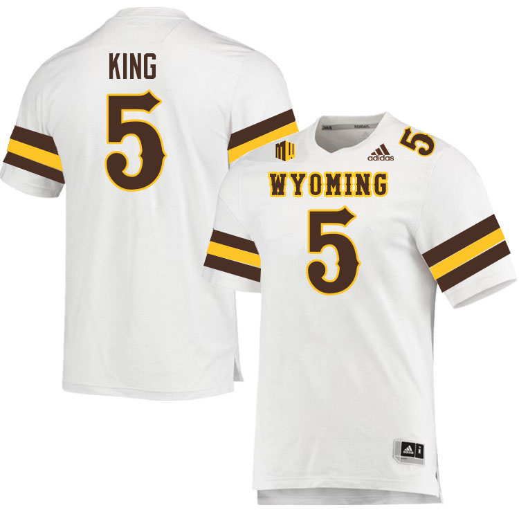 Wyoming Cowboys #5 Tyler King College Football Jerseys Stitched-White